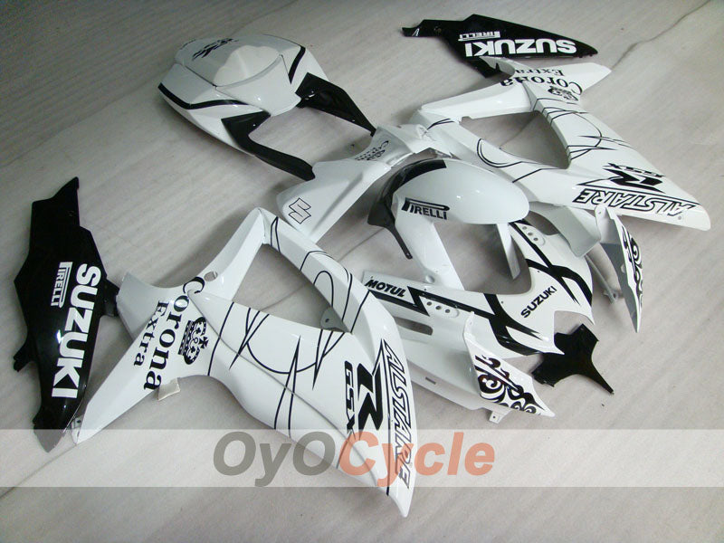 Injection Fairing kit for 08-10 GSX R600 - White, Black - Corona #OYO87905413 Main image