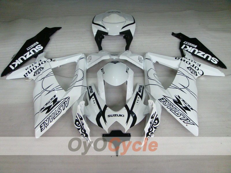 Injection Fairing kit for 08-10 GSX R750 - White, Black - Corona #OYO87905457