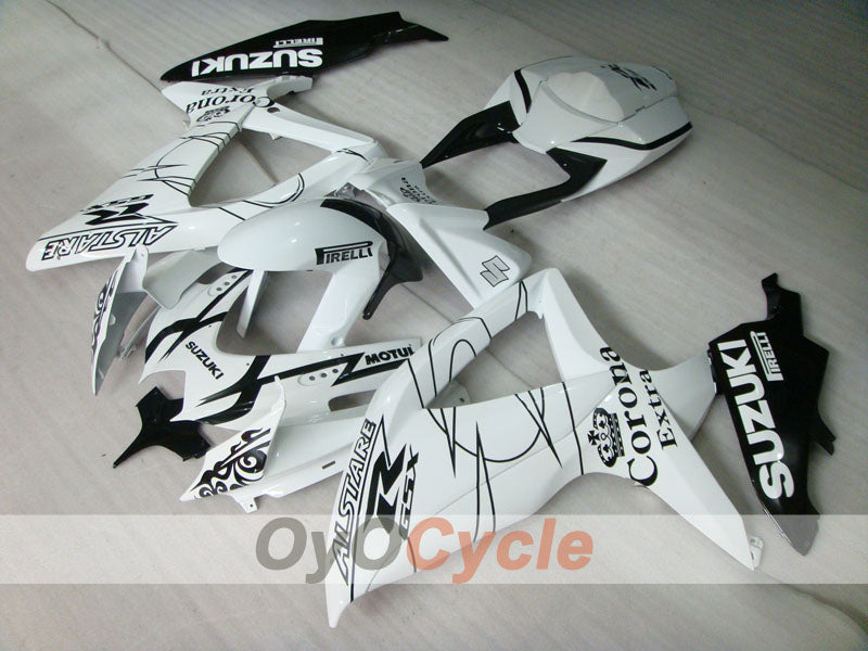 Injection Fairing kit for 08-10 GSX R750 - White, Black - Corona #OYO87905457 Secondary image