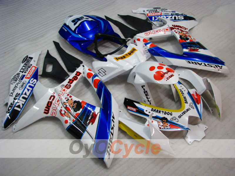 Injection Fairing kit for 08-10 GSX R750 - Blue, White - Dark Dog #OYO87905458