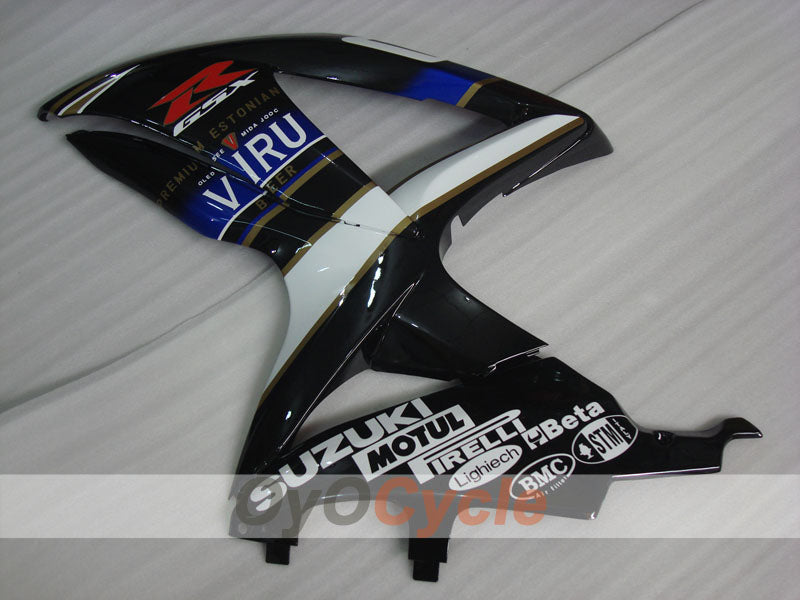 Injection Fairing kit for 08-10 GSX R600 - White, Black - VIRU #OYO87905418
