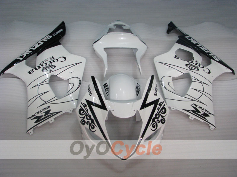 Injection Fairing kit for 03-04 GSX R1000 - White, Black - Corona #OYO87905504 Secondary image