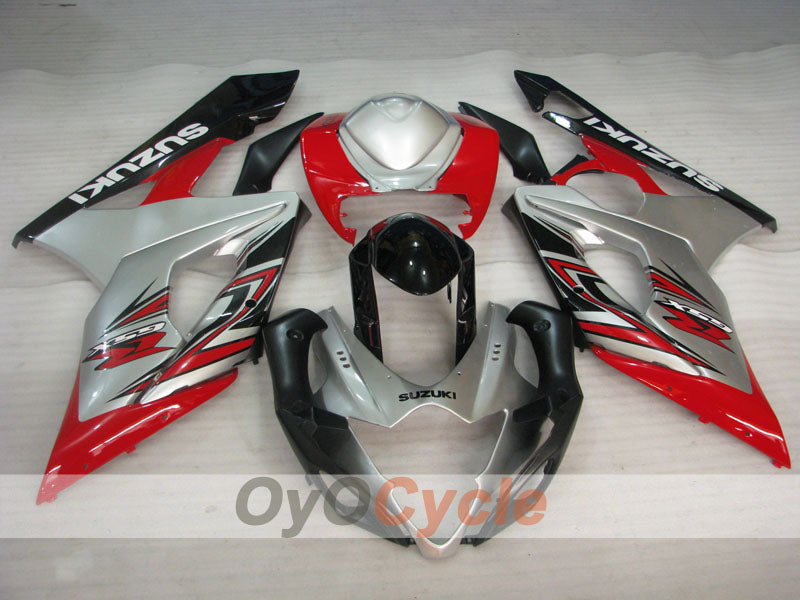 Injection Fairing kit for 05-06 GSX R1000 - Red, Silver - Factory Style #OYO87905511