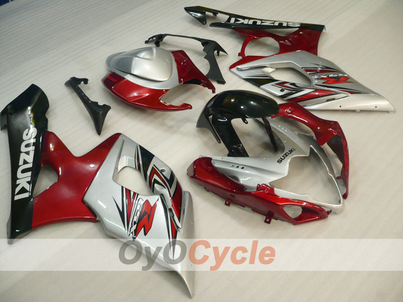 Injection Fairing kit for 05-06 GSX R1000 - Red, Silver - Factory Style #OYO87905518 Main image