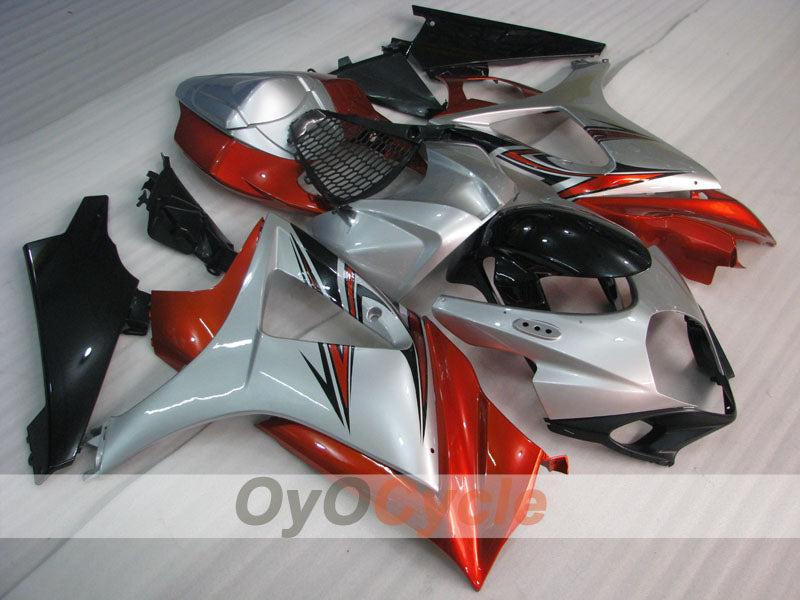 Injection Fairing kit for 07-08 GSX R1000 - Orange, Silver - Factory Style #OYO87905522 Main image