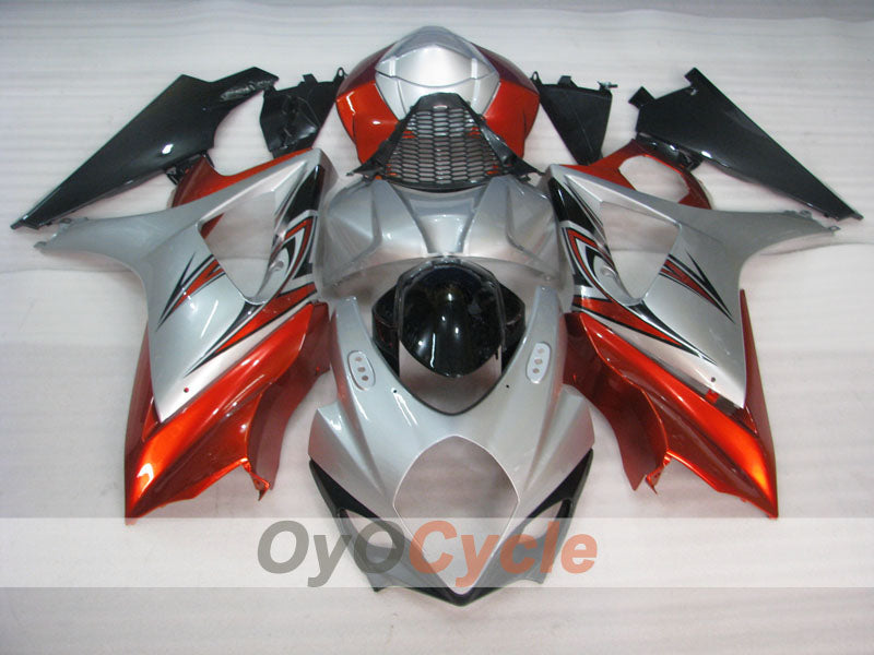 Injection Fairing kit for 07-08 GSX R1000 - Orange, Silver - Factory Style #OYO87905522