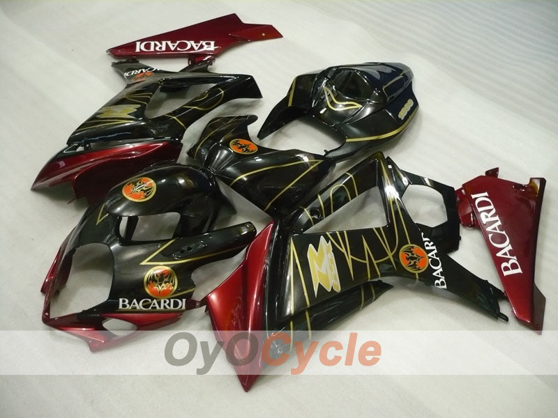 Injection Fairing kit for 07-08 GSX R1000 - Red, Black - BACARDI #OYO87905531