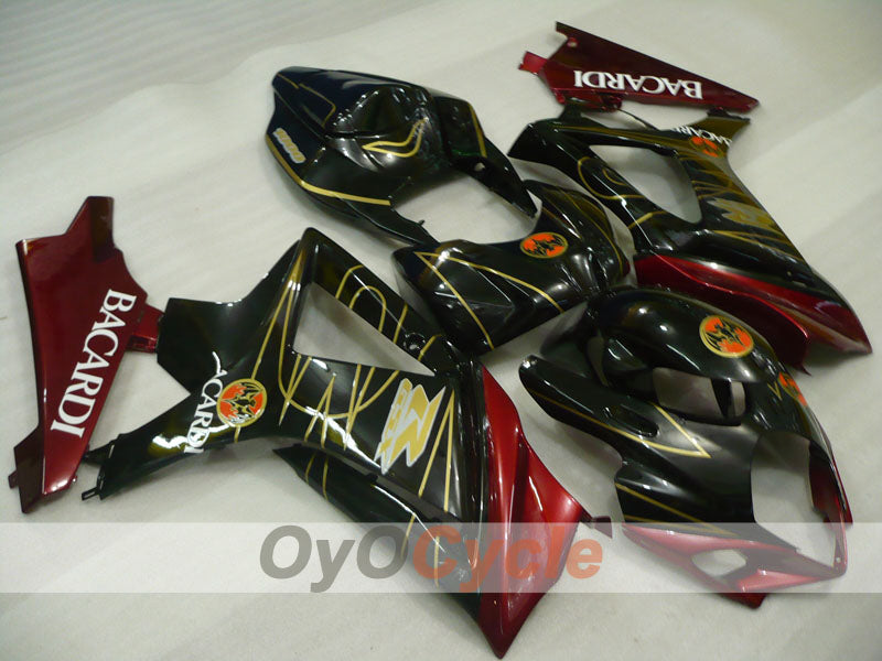 Injection Fairing kit for 07-08 GSX R1000 - Red, Black - BACARDI #OYO87905531