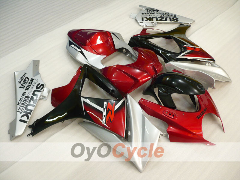 Injection Fairing kit for 07-08 GSX R1000 - Red, Black, Grey - MOTUL #OYO87905532
