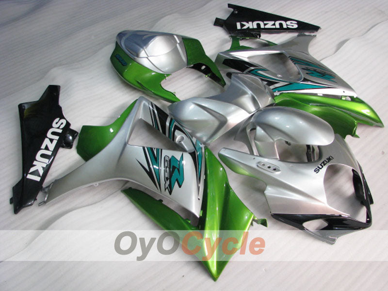 Injection Fairing kit for 07-08 GSX R1000 - Green, Silver - Factory Style #OYO87905533