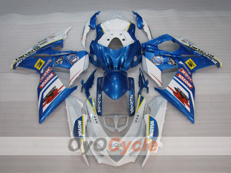 Injection Fairing kit for 09-16 GSX R1000 - Blue, White - DUNLOP, MOTUL #OYO87905548