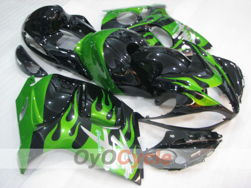 Injection Fairing kit for 08-20 GSXR1300 Hayabusa - Green, Black - Flame #OYO87905584