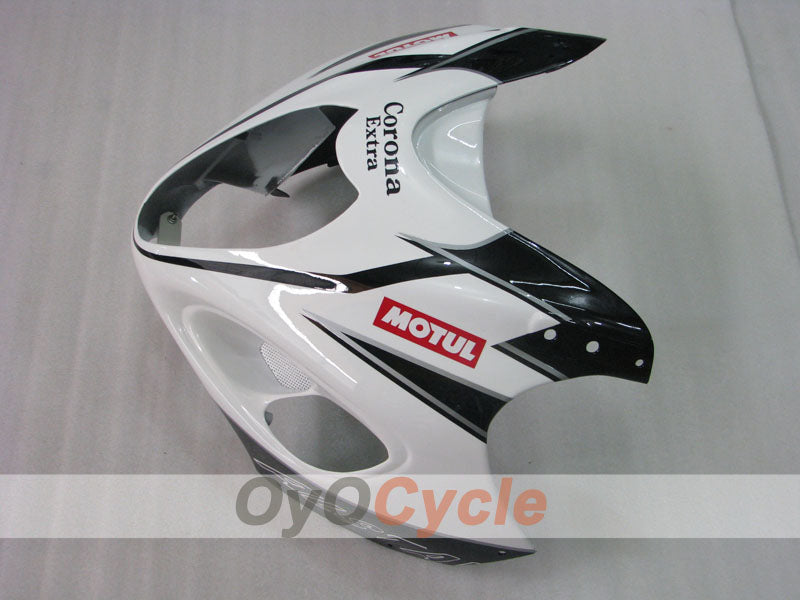 Injection Fairing kit for 99-07 GSXR1300 Hayabusa - White, Black - Corona, MOTUL #OYO87905612
