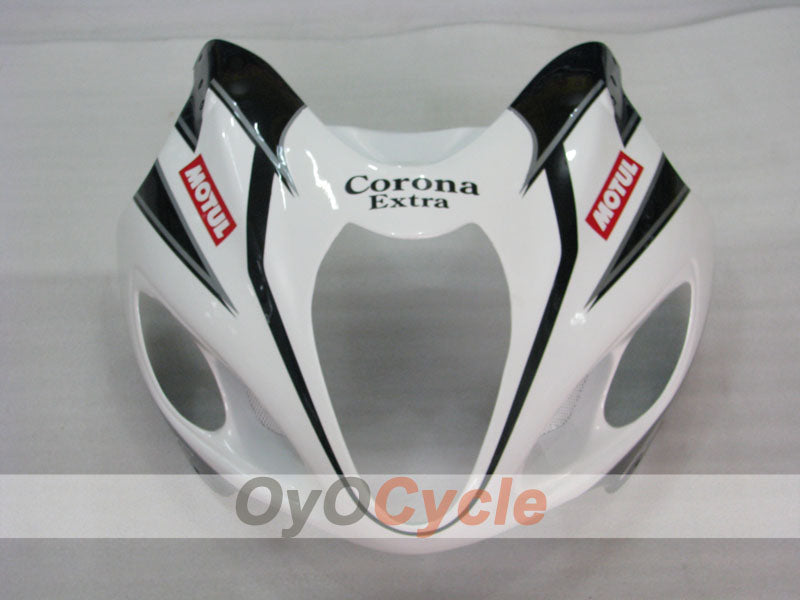 Injection Fairing kit for 99-07 GSXR1300 Hayabusa - White, Black - Corona, MOTUL #OYO87905612