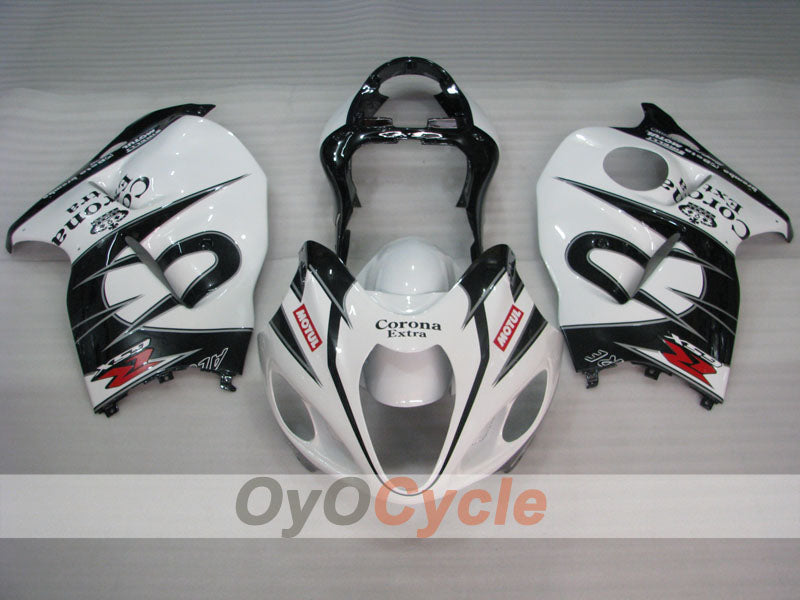 Injection Fairing kit for 99-07 GSXR1300 Hayabusa - White, Black - Corona, MOTUL #OYO87905612