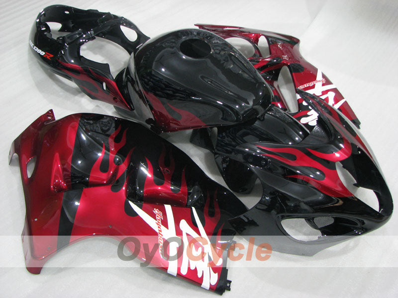 Injection Fairing kit for 99-07 GSXR1300 Hayabusa - Red, Black - Flame #OYO87905613 Main image