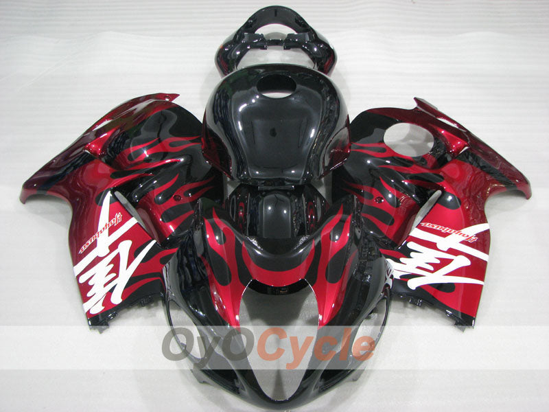 Injection Fairing kit for 99-07 GSXR1300 Hayabusa - Red, Black - Flame #OYO87905613