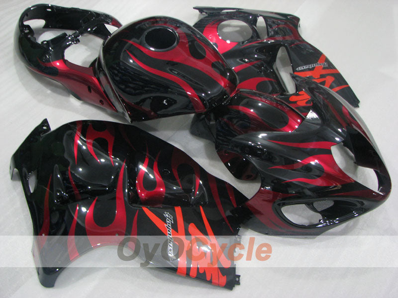 Injection Fairing kit for 99-07 GSXR1300 Hayabusa - Red, Black - Flame #OYO87905614 Main image