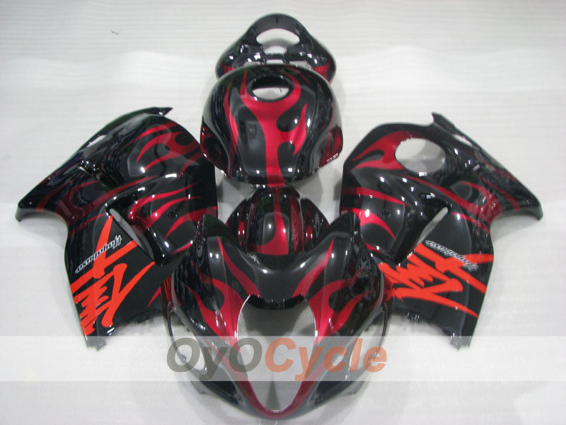 Injection Fairing kit for 99-07 GSXR1300 Hayabusa - Red, Black - Flame #OYO87905614