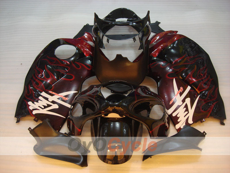 Injection Fairing kit for 99-07 GSXR1300 Hayabusa - Red, Black - Flame #OYO87905615