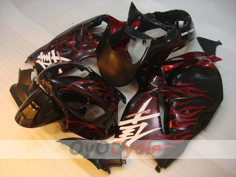 Injection Fairing kit for 99-07 GSXR1300 Hayabusa - Red, Black - Flame #OYO87905615 Main image