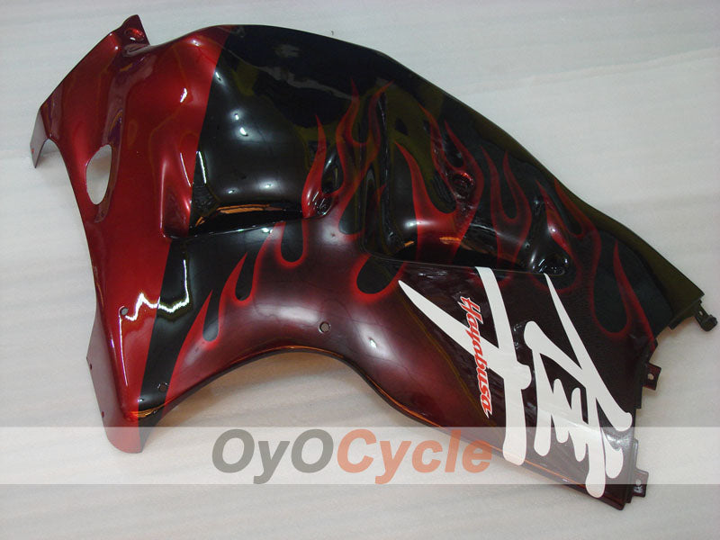 Injection Fairing kit for 99-07 GSXR1300 Hayabusa - Red, Black - Flame #OYO87905615