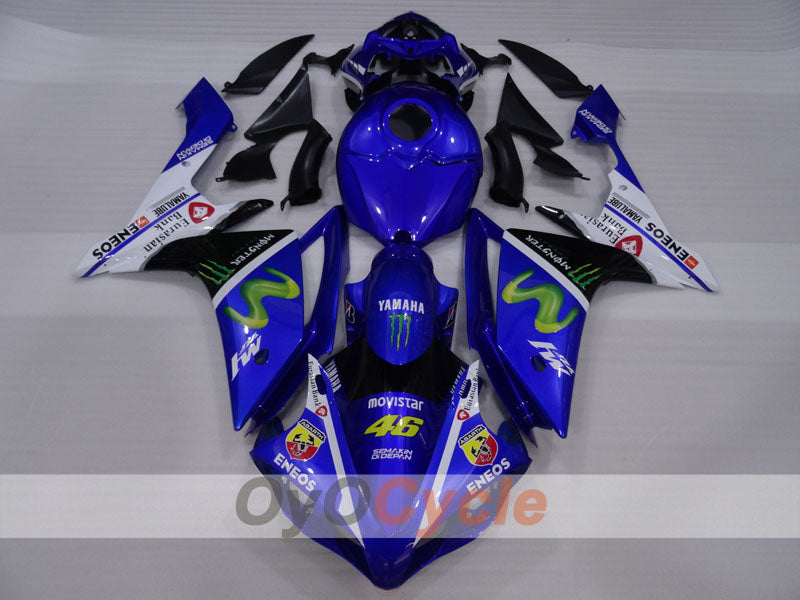 Injection Fairing kit for 07-08 YZF-R1 - Blue, White, Black - Monster #OYO87905693
