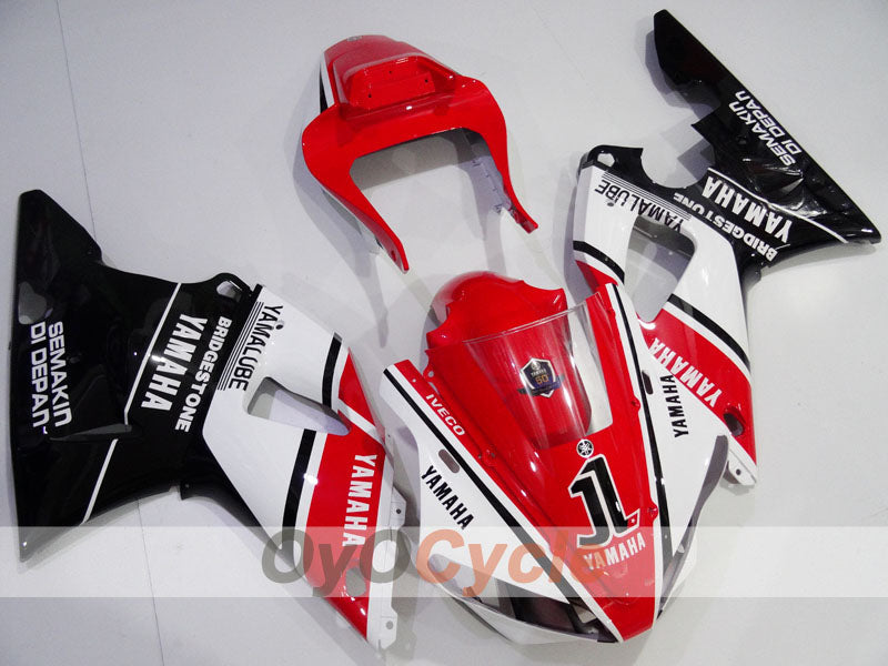Injection Fairing kit for 00-01 YZF-R1 - Red, White, Black - Factory Style #OYO87905740 Main image