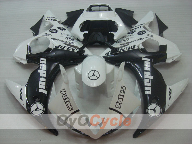 Injection Fairing kit for 05 YZF-R6 - White, Black - Jordan #OYO87905838