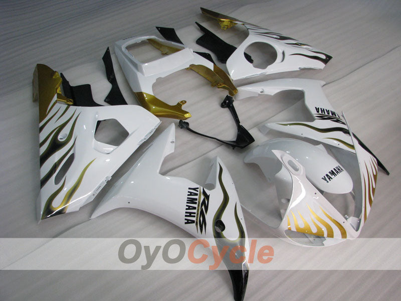 Injection Fairing kit for 05 YZF-R6 - White, Gold - Factory Style, Customize #OYO87905849 Main image