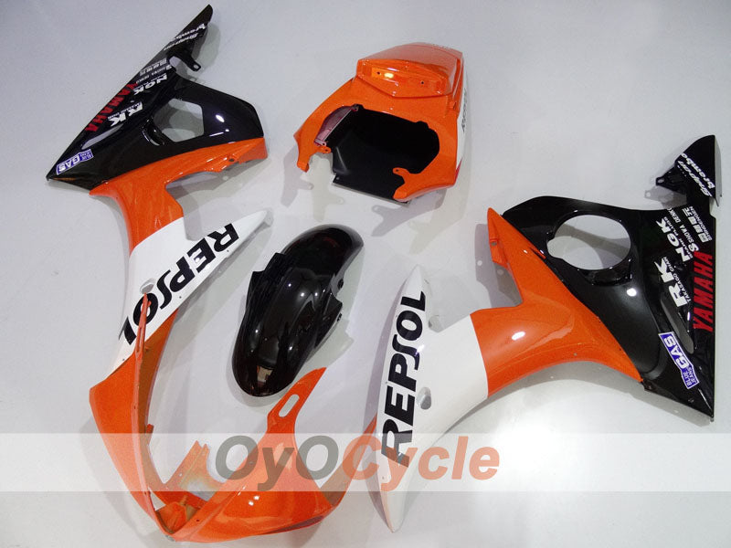Injection Fairing kit for 05 YZF-R6 - Orange, White, Black - Repsol #OYO87905863 Main image