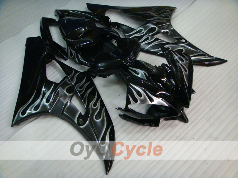 Injection Fairing kit for 06-07 YZF-R6 - Black - Flame #OYO87905888 Secondary image