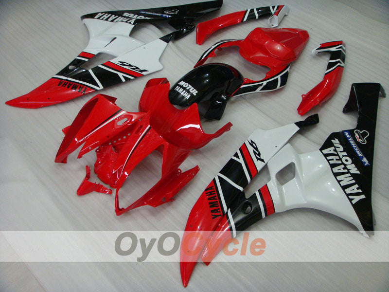 Injection Fairing kit for 06-07 YZF-R6 - Red, Black - MOTUL #OYO87905919