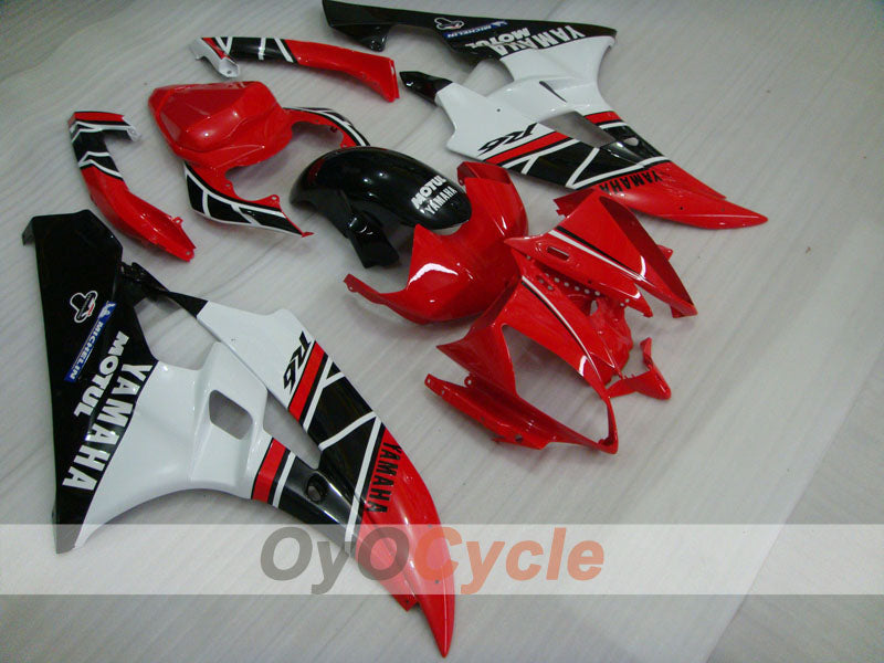 Injection Fairing kit for 06-07 YZF-R6 - Red, Black - MOTUL #OYO87905919