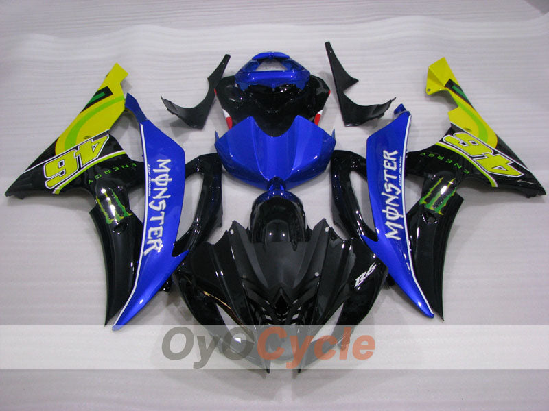 Injection Fairing kit for 08-16 YZF-R6 - Blue, Black - Monster #OYO87905933 Secondary image