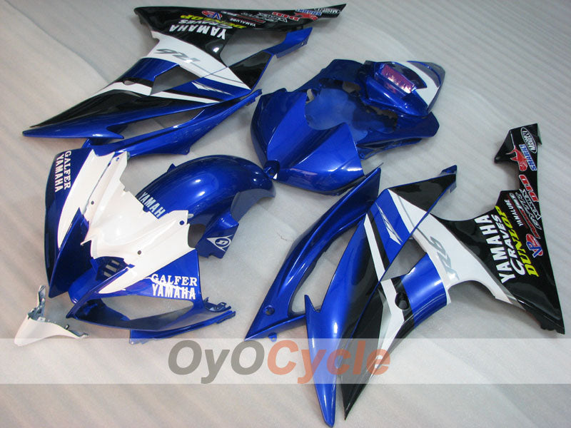 Injection Fairing kit for 08-16 YZF-R6 - Blue, White, Black - DUNLOP #OYO87905936