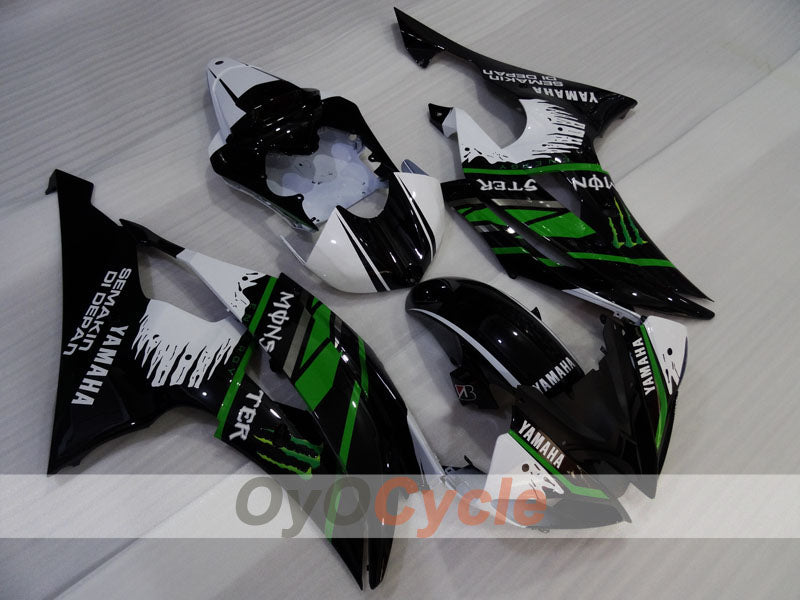 Injection Fairing kit for 08-16 YZF-R6 - Green, White, Black - Monster #OYO87905963 Main image