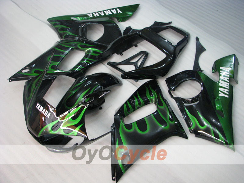 Injection Fairing kit for 98-02 YZF-R6 - Green, Black - Flame #OYO87905977 Main image