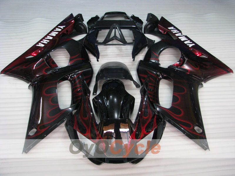 Injection Fairing kit for 98-02 YZF-R6 - Red, Black - Flame #OYO87905987