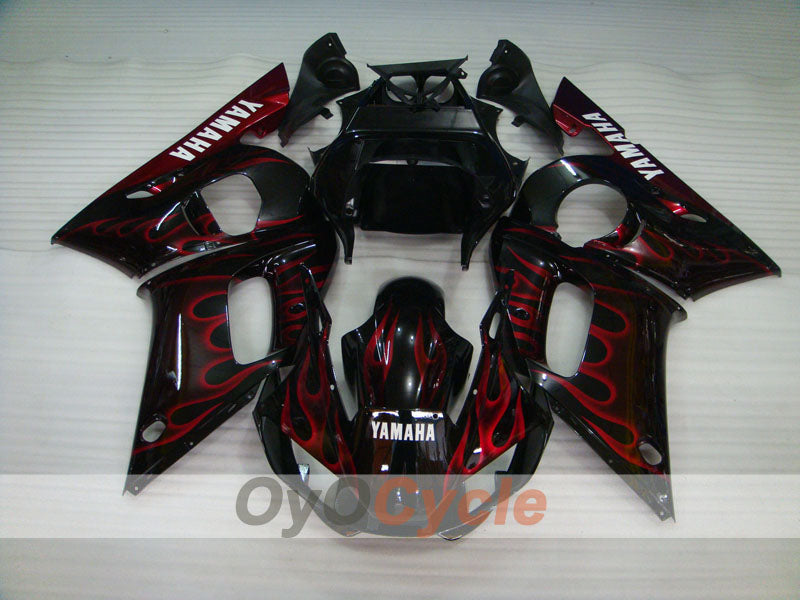 Injection Fairing kit for 98-02 YZF-R6 - Red, Black - Flame #OYO87905994