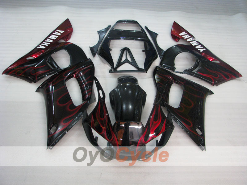 Injection Fairing kit for 98-02 YZF-R6 - Red, Black - Flame #OYO87905995