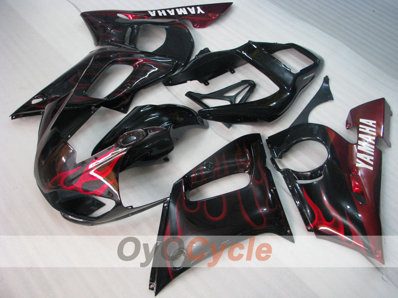 Injection Fairing kit for 98-02 YZF-R6 - Red, Black - Flame #OYO87905995