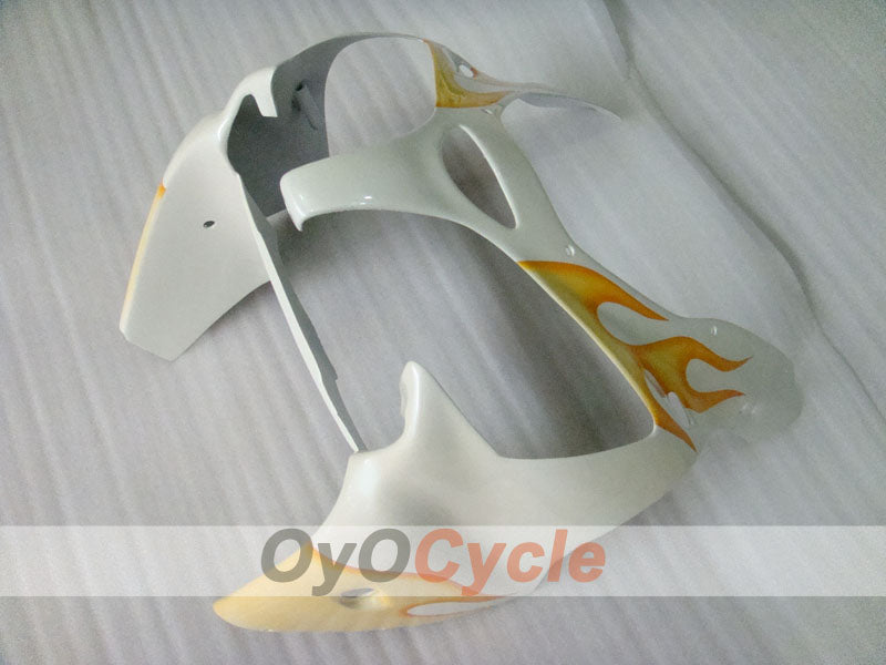 Injection Fairing kit for 00-02 NINJA ZX-6R - Orange, White - Flame #OYO87906030