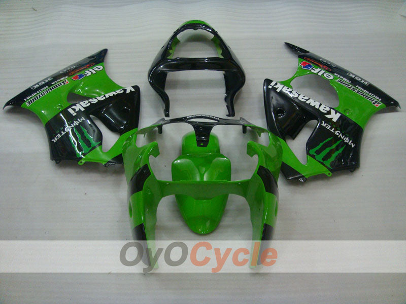 Injection Fairing kit for 00-02 NINJA ZX-6R - Green, Black - Monster #OYO87906036 Secondary image