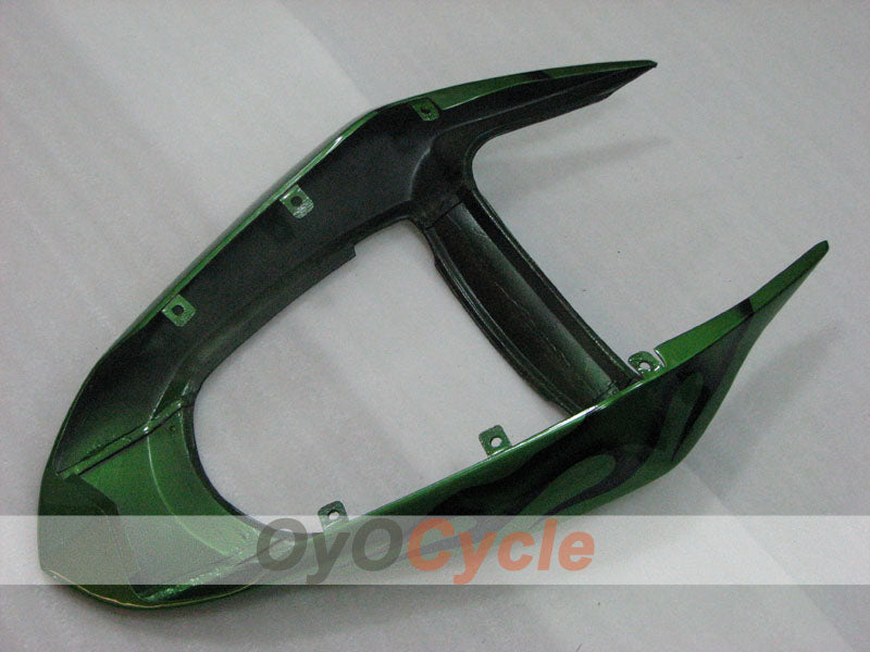 Injection Fairing kit for 03-04 NINJA ZX-6R - Green, Black - Flame #OYO87906038
