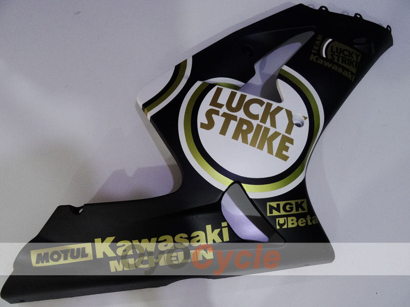 Injection Fairing kit for 03-04 NINJA ZX-6R - White, Black - Lucky Strike #OYO87906041