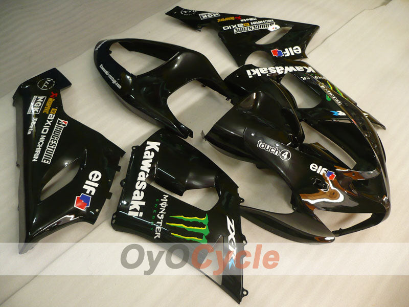 Injection Fairing kit for 05-06 NINJA ZX-6R - Black - Monster #OYO87906049 Main image
