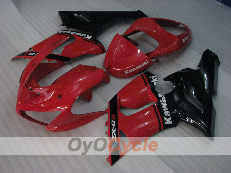 Injection Fairing kit for 05-06 NINJA ZX-6R - Red, Black - Factory Style #OYO87906050 Main image