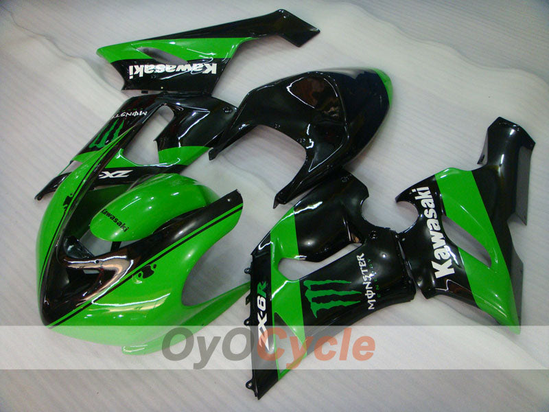 Injection Fairing kit for 05-06 NINJA ZX-6R - Green, Black - Monster #OYO87906052 Secondary image
