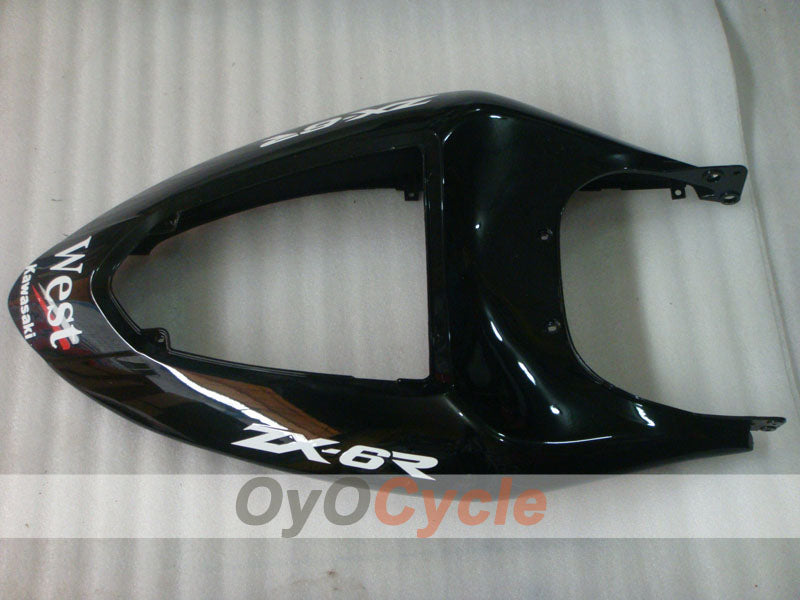 Injection Fairing kit for 05-06 NINJA ZX-6R - White, Black - West #OYO87906055